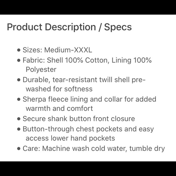 Coleman’s Twill Sherpa Lined Workwear Jacket XL - Picture 4 of 4